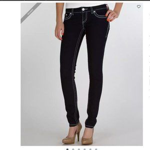 Daytrip Dark Skinny Jeans w/ Sparkly Buttons